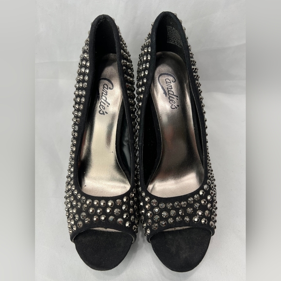 Candies CASUNNYSTUDS Open Toe Studded Heels Black US8 - Picture 4 of 6